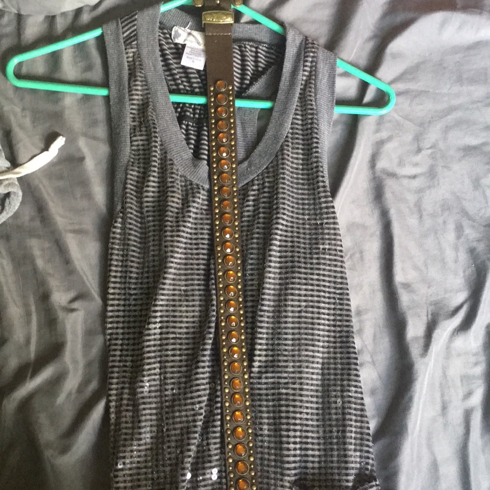 a beautiful sequined top (comes with the belt!)